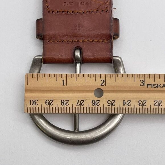 FOSSIL Belt Men’s Large Brown Genuine Leather Braided Waistband Made in China - Picture 14 of 15